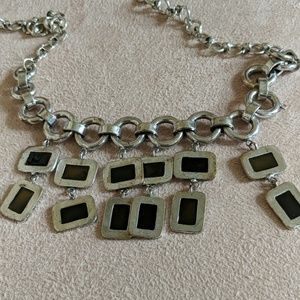 SILVER AND BLACK NECKLACE